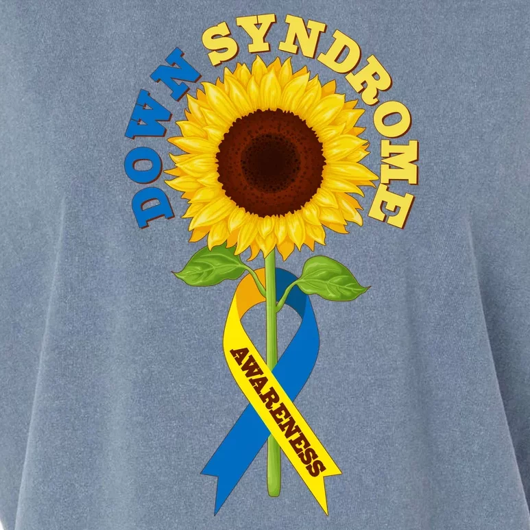 Down Syndrome Awareness Sunflower Ribbon Garment-Dyed Women's Muscle Tee