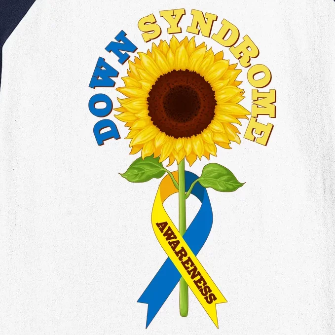 Down Syndrome Awareness Sunflower Ribbon Baseball Sleeve Shirt