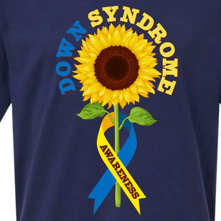 Down Syndrome Awareness Sunflower Ribbon Sueded Cloud Jersey T-Shirt