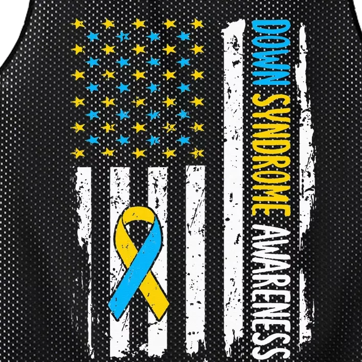 Down Syndrome Awareness American Flag T21 Down Syndrome Mesh Reversible Basketball Jersey Tank