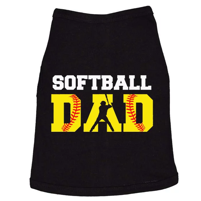 Dad Softball Apparel Yellow Softball Dad Doggie Tank