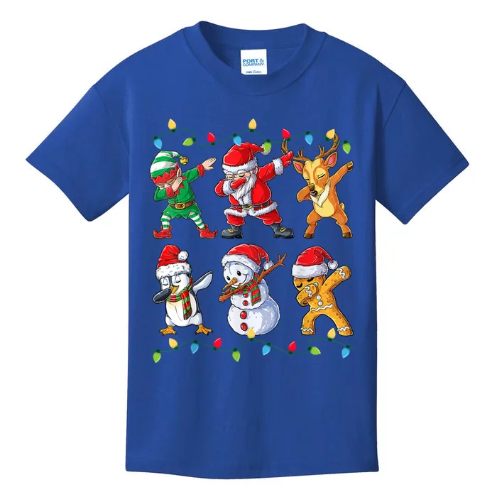 Dabbing Santa And Friends Gift Cute Christmas Santa Dabbing Funny Gift Kids T-Shirt