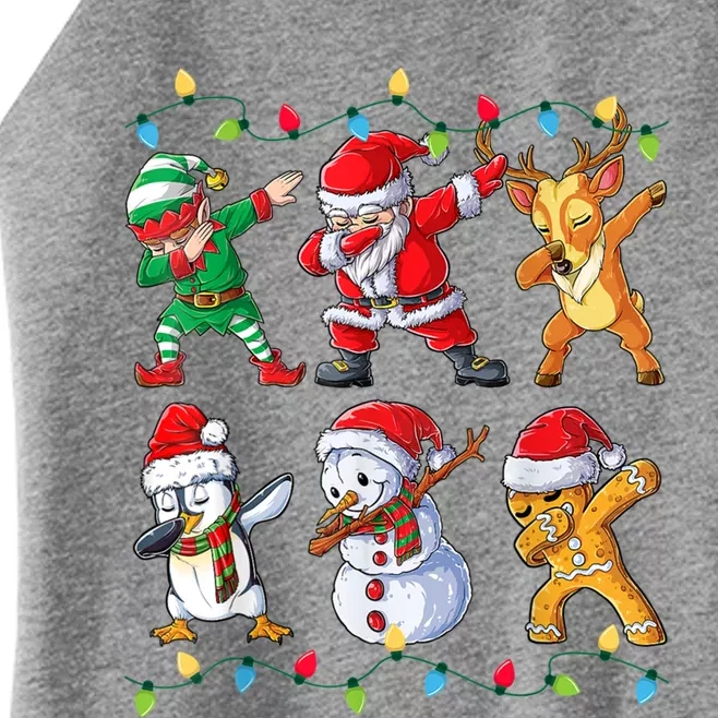 Dabbing Santa And Friends Gift Cute Christmas Santa Dabbing Funny Gift Women’s Perfect Tri Rocker Tank