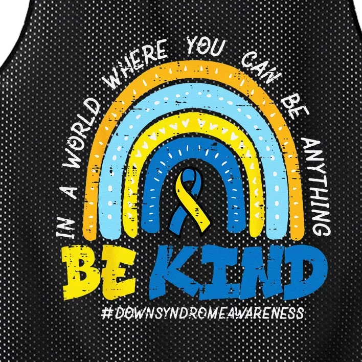 Down Syndrome Awareness Be Kind Rainbow T21 Mesh Reversible Basketball Jersey Tank