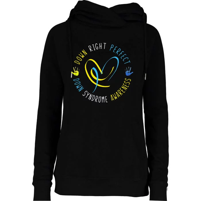 Down Syndrome Awareness Day 21 March Down Right Perfect Womens Funnel Neck Pullover Hood