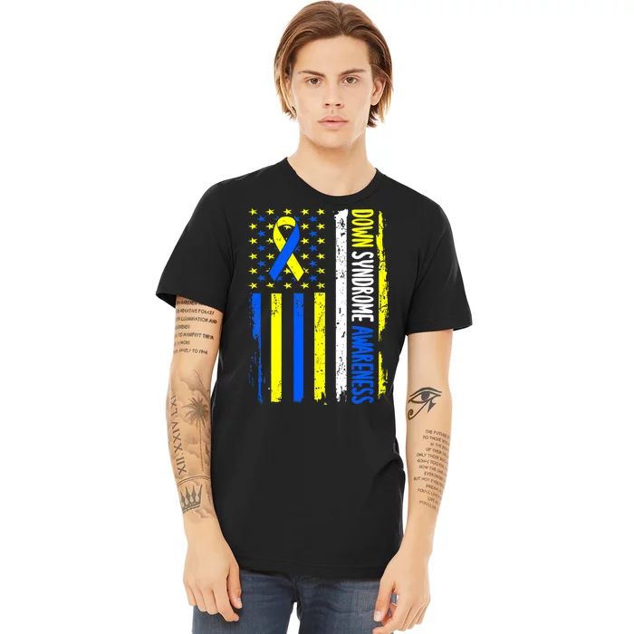 Down Syndrome Awareness American Flag T21 Down Syndrome Premium T-Shirt