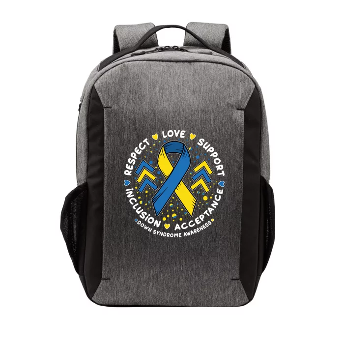 Down Syndrome Awareness Respect Love Support Inclusion Acceptance Vector Backpack