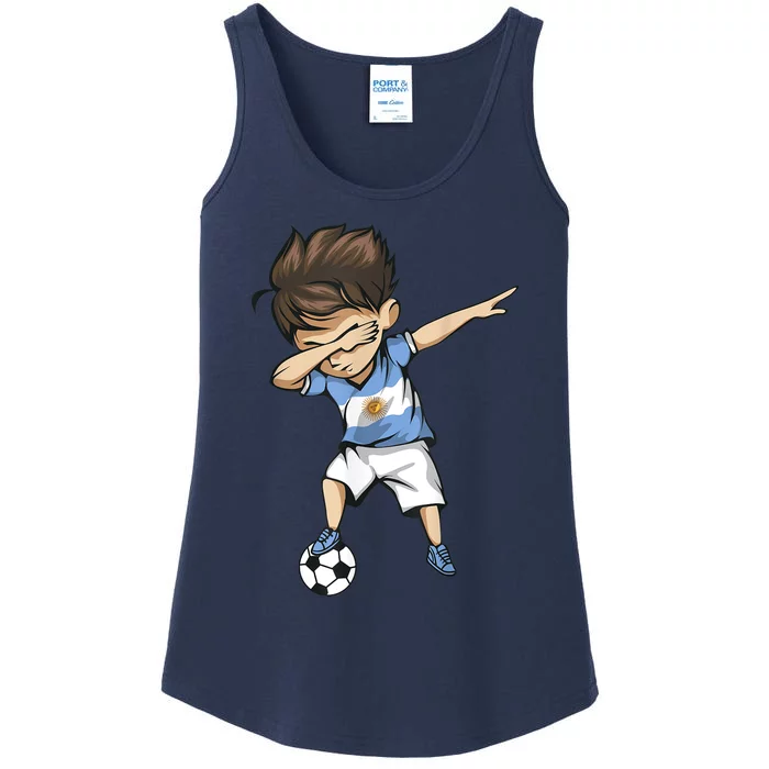 Dabbing Soccer Argentina Jersey Shirt - Argentinian Football Ladies Essential Tank