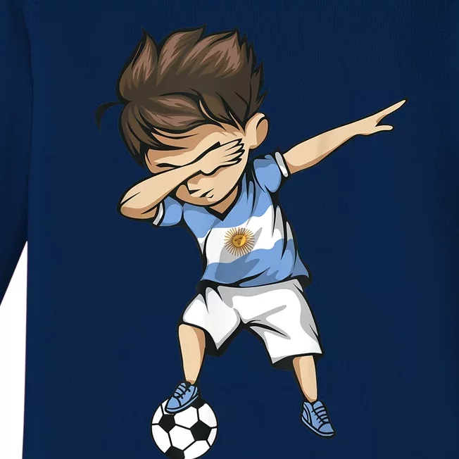 Dabbing Soccer Argentina Jersey Shirt - Argentinian Football Baby Long Sleeve Bodysuit