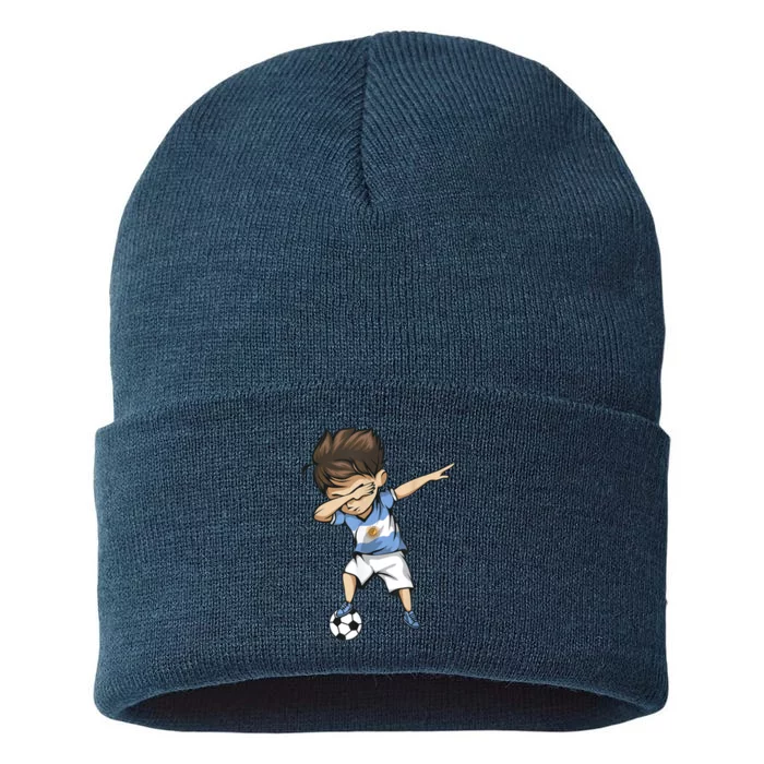 Dabbing Soccer Argentina Jersey Shirt - Argentinian Football Sustainable Knit Beanie