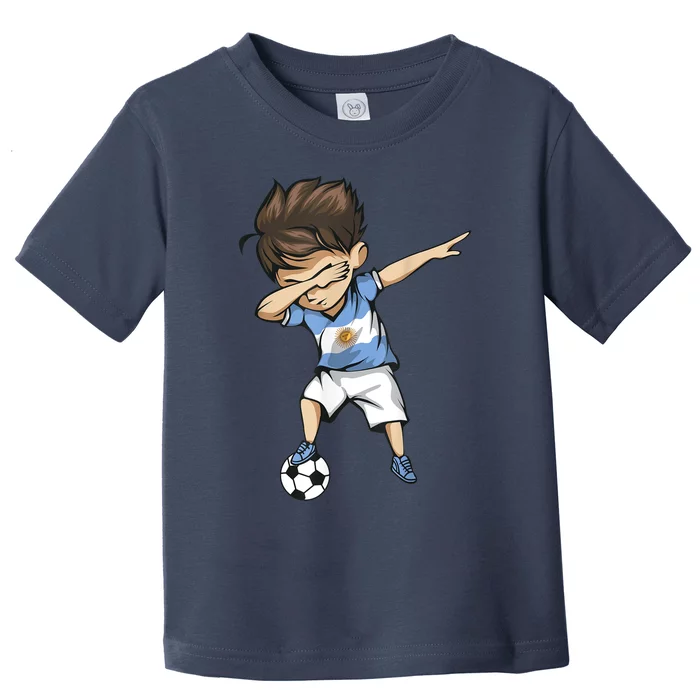 Dabbing Soccer Argentina Jersey Shirt - Argentinian Football Toddler T-Shirt