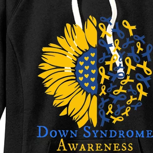 Down Syndrome Awareness Ribbon Sunflower Women's Fleece Hoodie