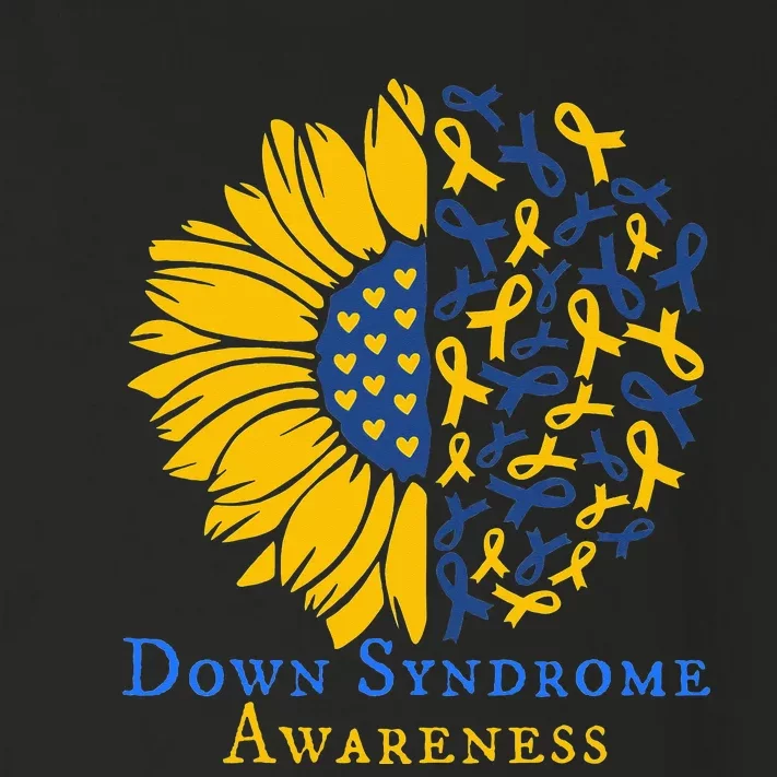 Down Syndrome Awareness Ribbon Sunflower Toddler Long Sleeve Shirt