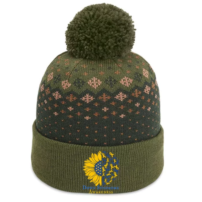 Down Syndrome Awareness Ribbon Sunflower The Baniff Cuffed Pom Beanie