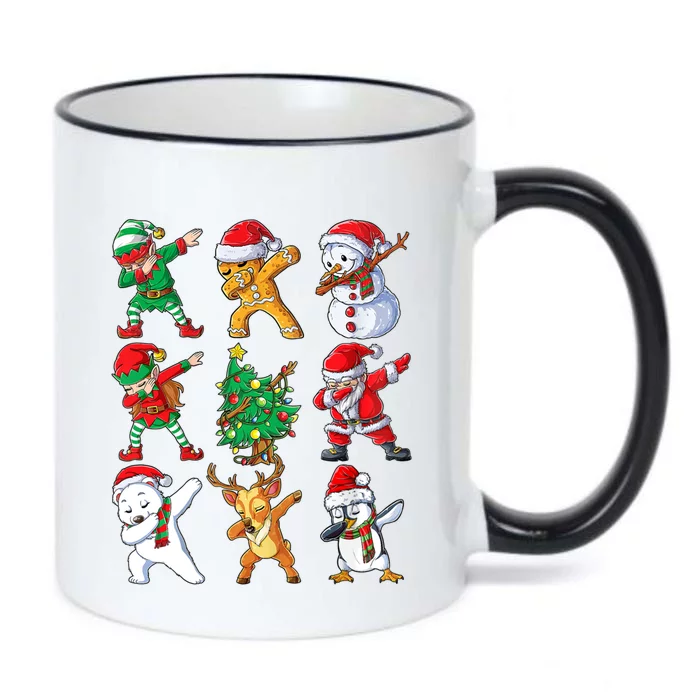 Dabbing Santa And Friends Great Gift Cute Christmas Santa Dabbing Funny Gift Black Color Changing Mug