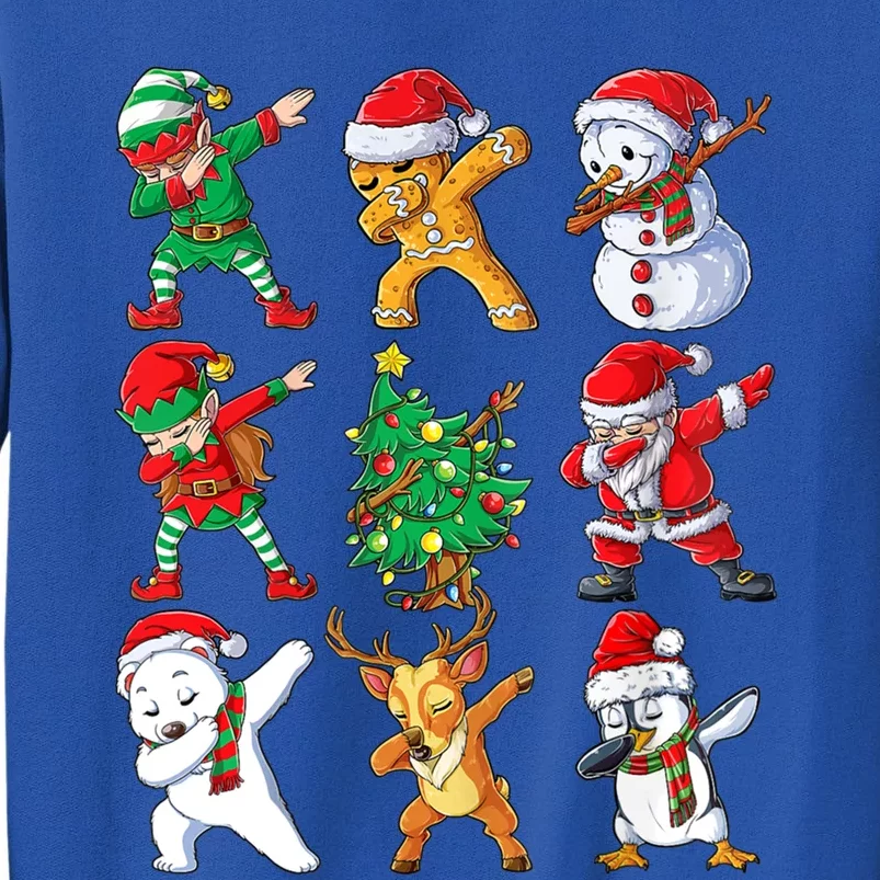 Dabbing Santa And Friends Great Gift Cute Christmas Santa Dabbing Funny Gift Tall Sweatshirt