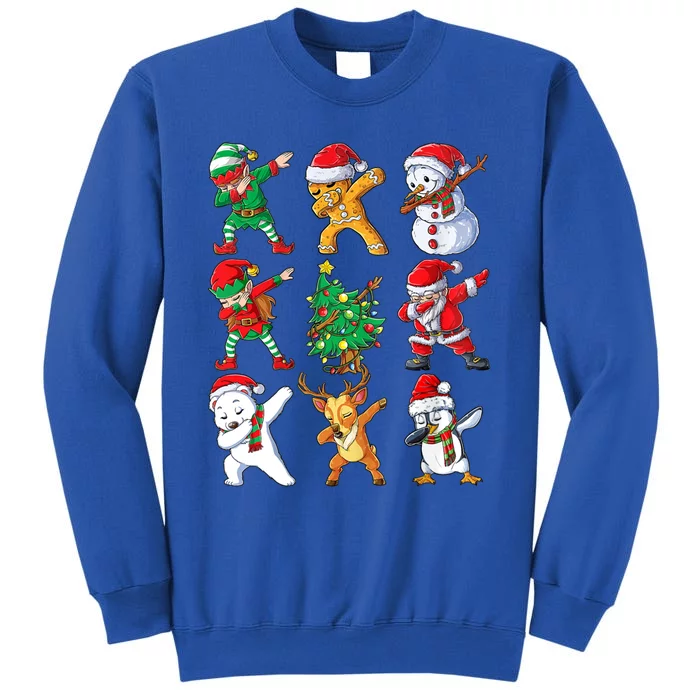 Dabbing Santa And Friends Great Gift Cute Christmas Santa Dabbing Funny Gift Tall Sweatshirt