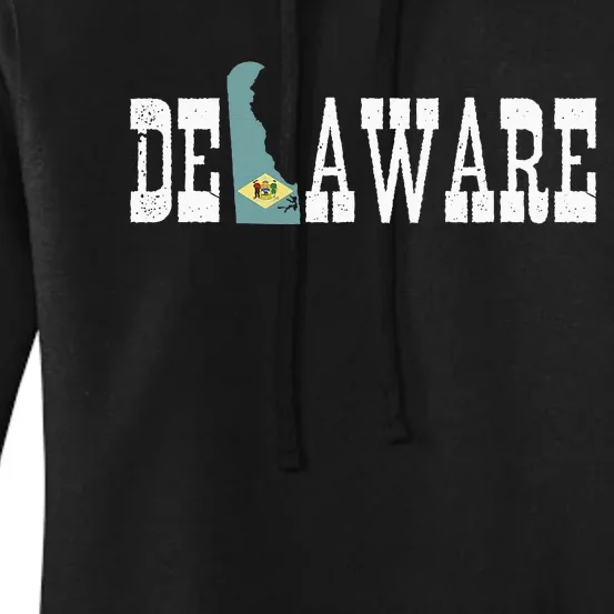 Delaware State And Delaware Flag With Pride For Delaware Women's Pullover Hoodie