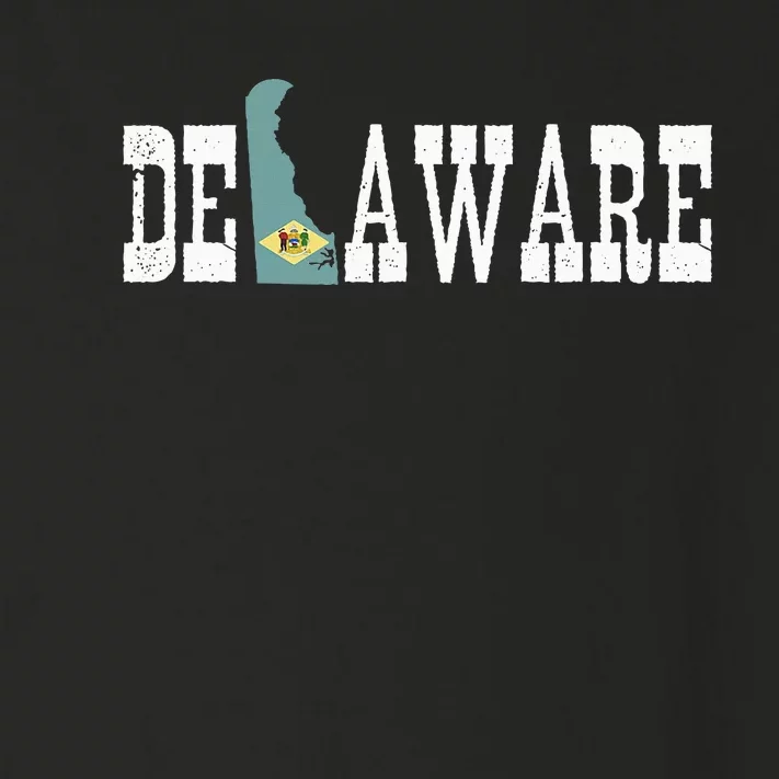 Delaware State And Delaware Flag With Pride For Delaware Toddler Long Sleeve Shirt