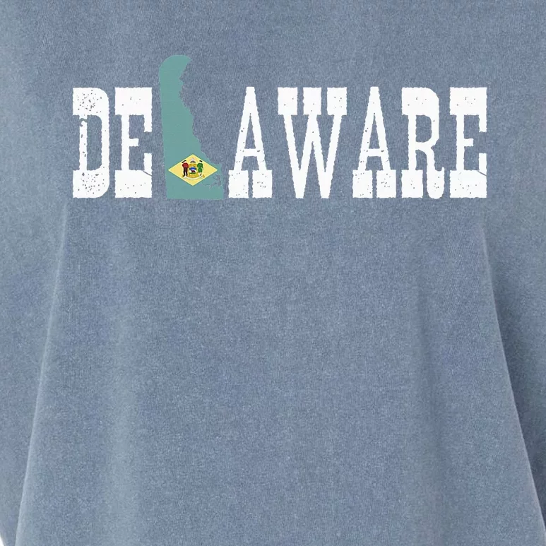 Delaware State And Delaware Flag With Pride For Delaware Garment-Dyed Women's Muscle Tee