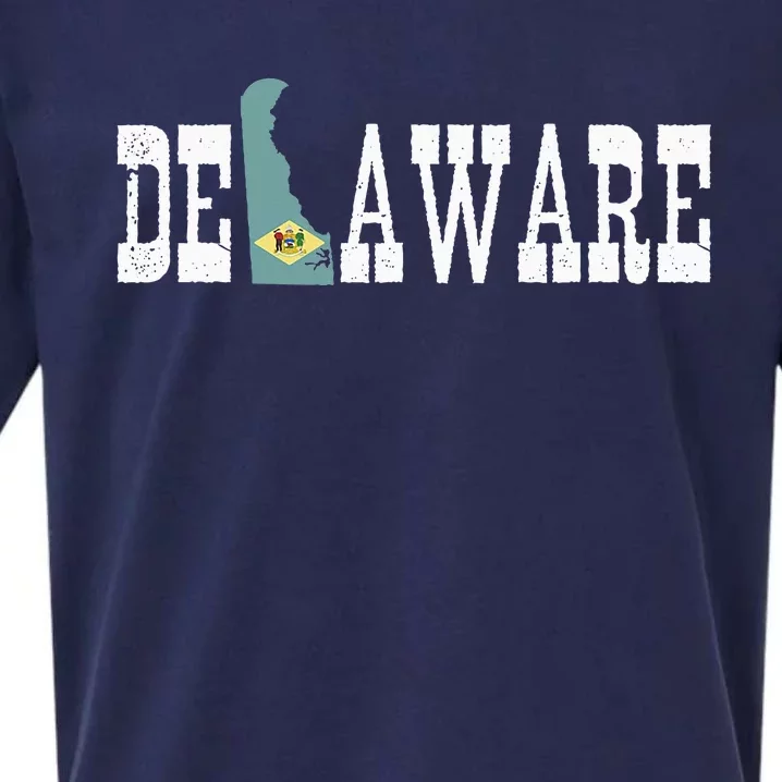 Delaware State And Delaware Flag With Pride For Delaware Sueded Cloud Jersey T-Shirt