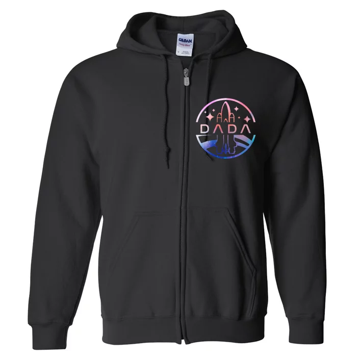 Dada Space Astronaut Rocket Birthday Party Full Zip Hoodie