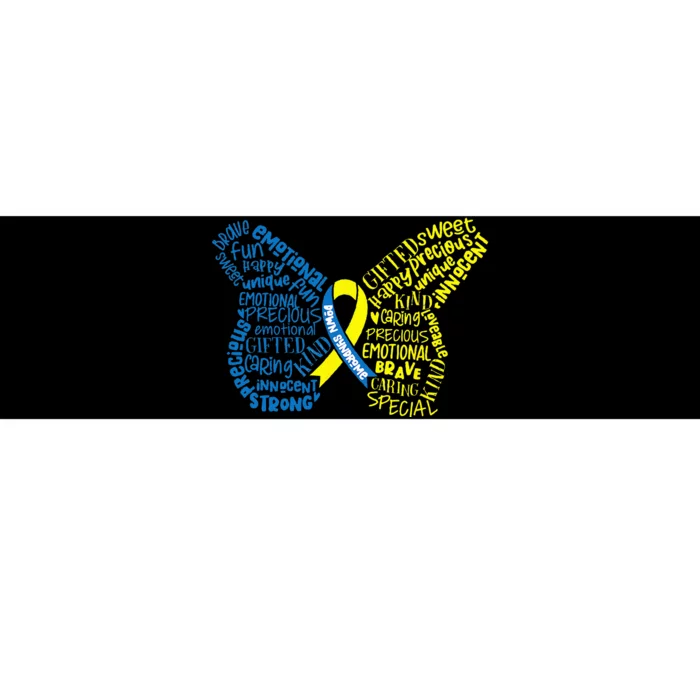 Down Syndrome Awareness Month Butterfly Word Cloud Bumper Sticker