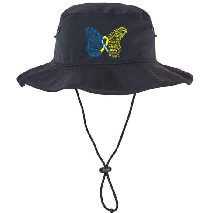 Down Syndrome Awareness Month Butterfly Word Cloud Legacy Cool Fit Booney Bucket Hat