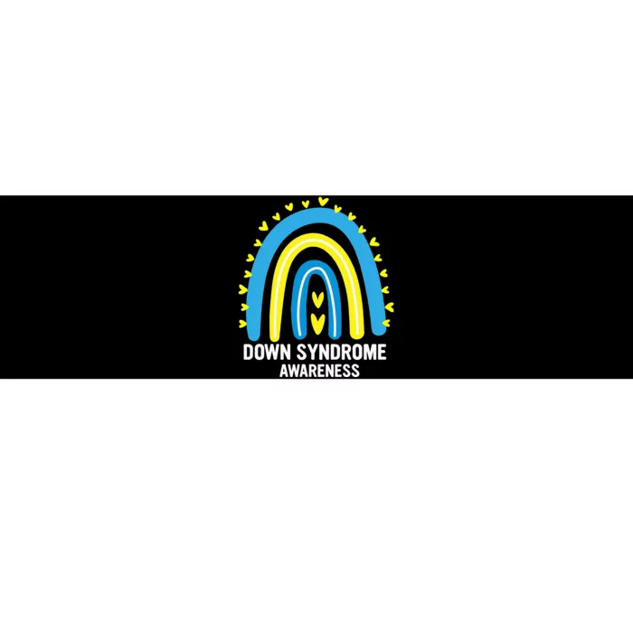 Down Syndrome Awareness Rainbow T21 Yellow Blue Ribbon Bumper Sticker