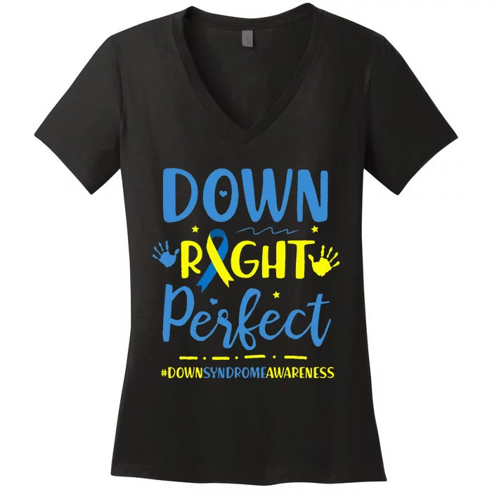 Down Syndrome Awareness For Parents Mom Down Syndrome Women's V-Neck T-Shirt