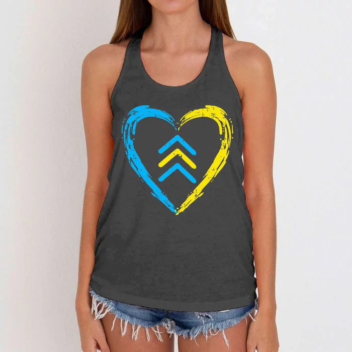 Down Syndrome Awareness Arrows Trisomy 21 T21 Women's Knotted Racerback Tank