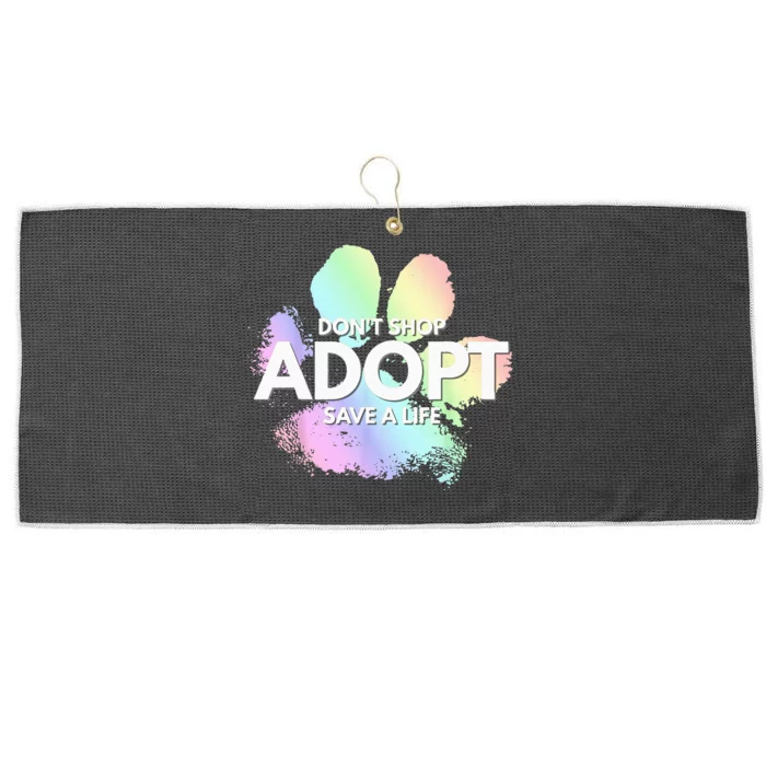 Dont Shop Adopt Dog Cat Rescue Kind Animal Rights Lover Large Microfiber Waffle Golf Towel