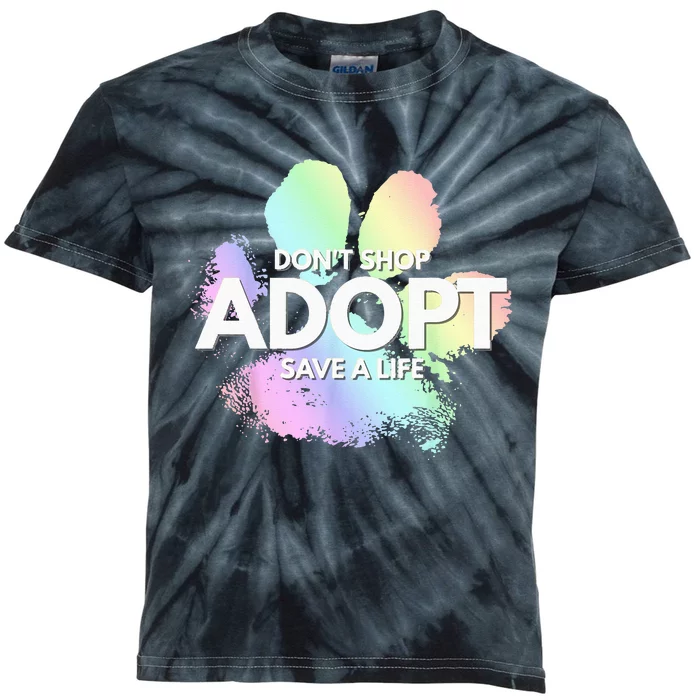 Dont Shop Adopt Dog Cat Rescue Kind Animal Rights Lover Kids Tie-Dye T-Shirt