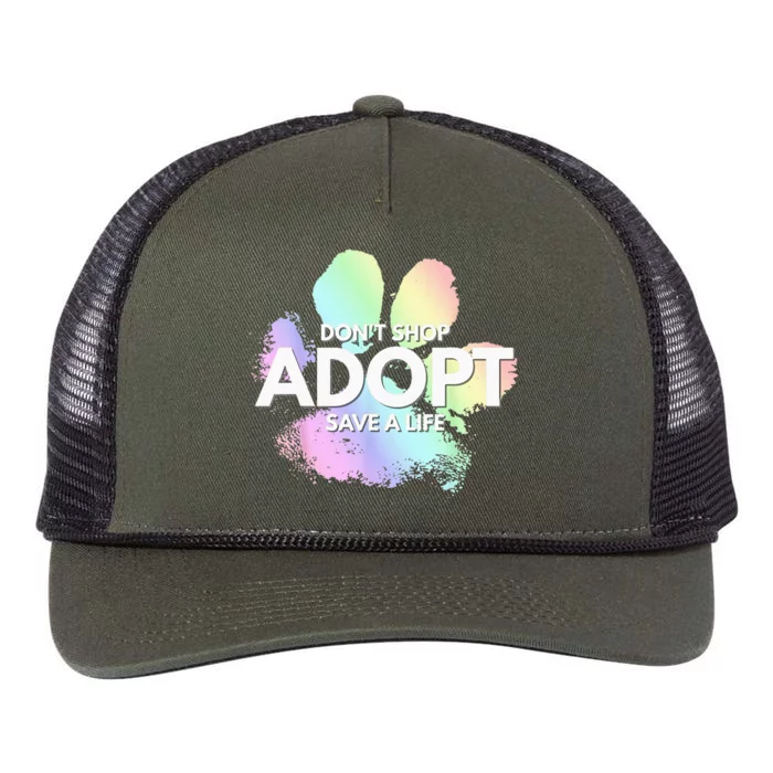 Dont Shop Adopt Dog Cat Rescue Kind Animal Rights Lover Retro Rope Trucker Hat Cap