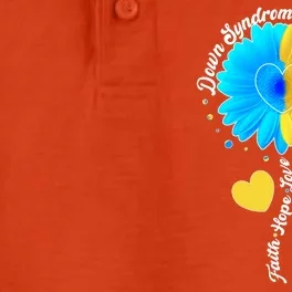 Down Syndrome Awareness Faith Hope Love Flower Elephant Dry Zone Grid Performance Polo