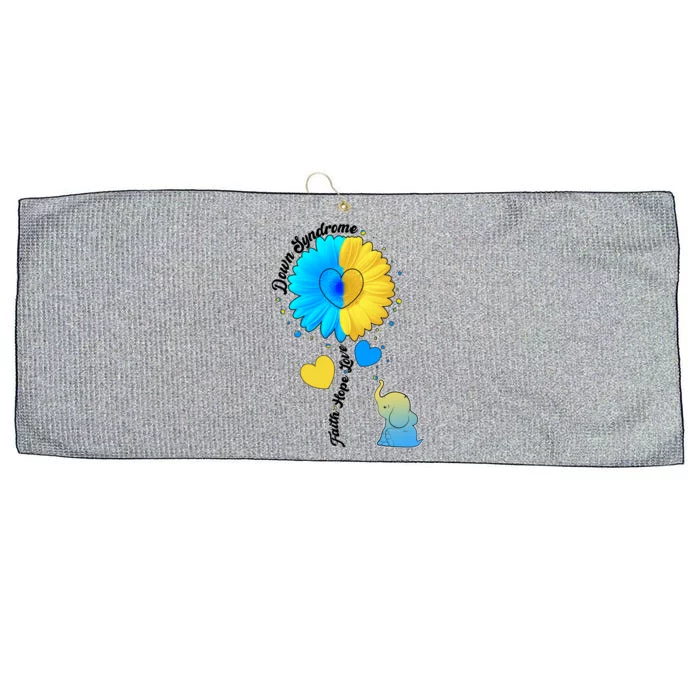 Down Syndrome Awareness Faith Hope Love Flower Elephant Large Microfiber Waffle Golf Towel