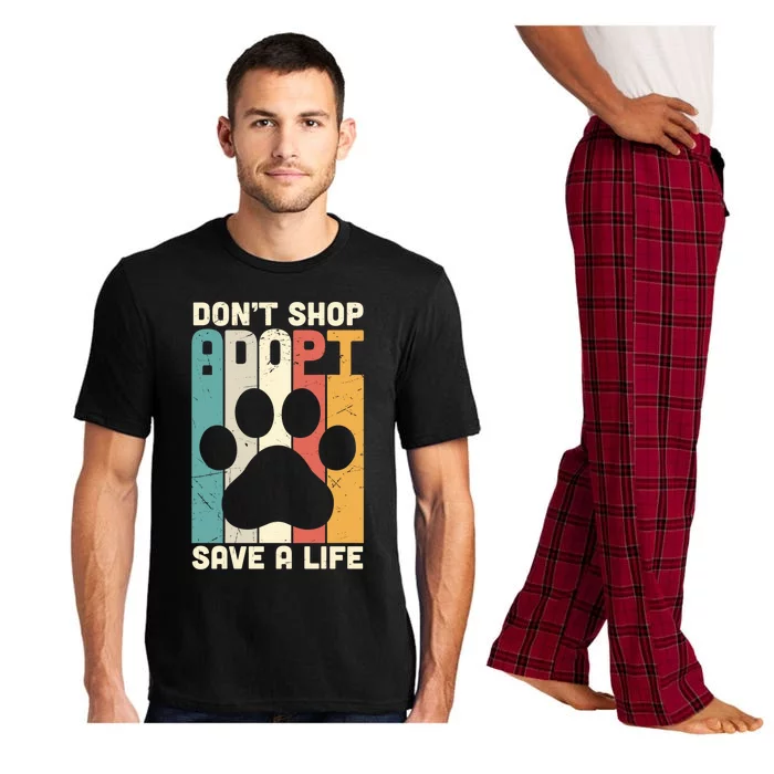 Don't Shop Adopt Save A Life Gift Dog And Cat Rescue Gift Pajama Set