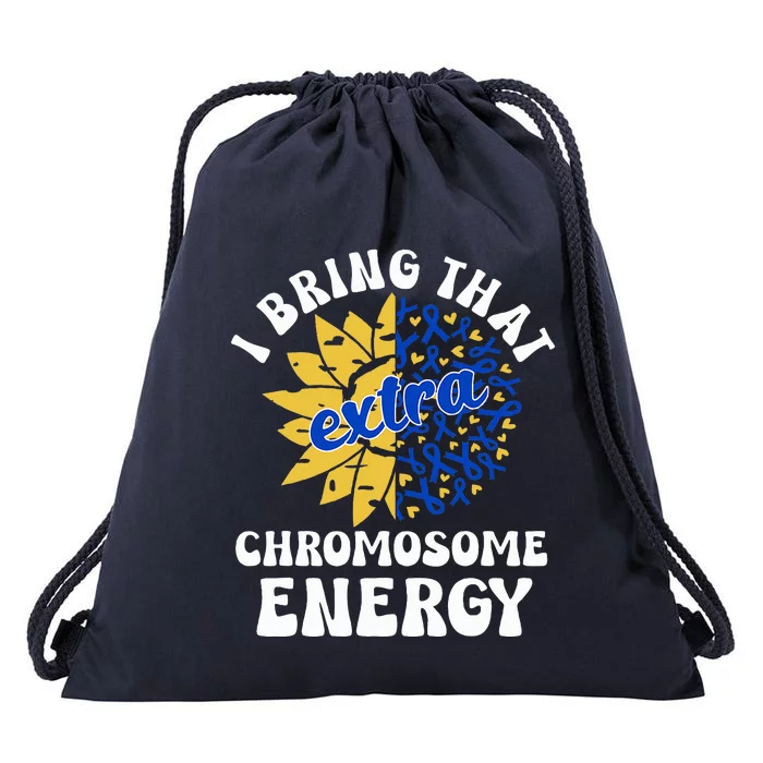 Down Syndrome Awareness For Trisomy 21 Flower Drawstring Bag