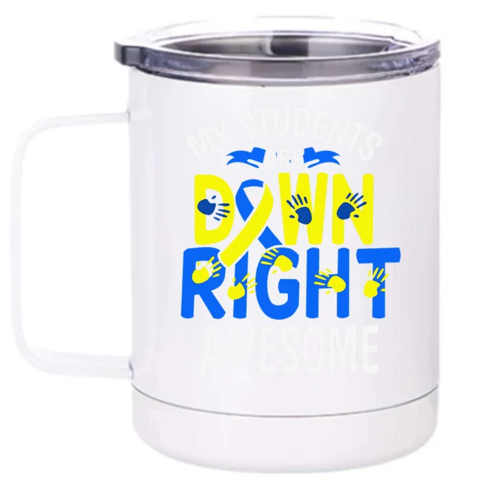 Down Syndrome Awareness T21 Day Women Teacher Front & Back 12oz Stainless Steel Tumbler Cup