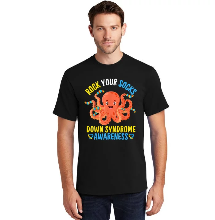 Down Syndrome Awareness Octopus Rock Your Sock Tall T-Shirt