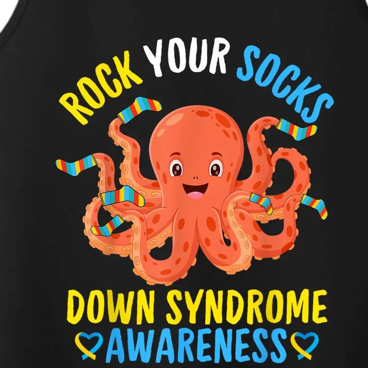 Down Syndrome Awareness Octopus Rock Your Sock Performance Tank