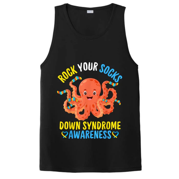 Down Syndrome Awareness Octopus Rock Your Sock Performance Tank