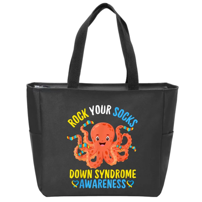 Down Syndrome Awareness Octopus Rock Your Sock Zip Tote Bag