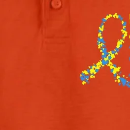 Down Syndrome Awareness Day Ribbon Dry Zone Grid Performance Polo