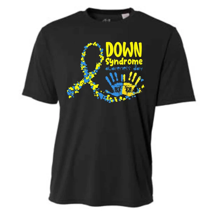 Down Syndrome Awareness Day Ribbon Cooling Performance Crew T-Shirt