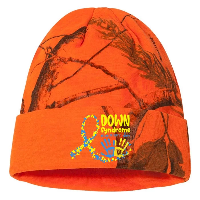 Down Syndrome Awareness Day Ribbon Kati - 12in Camo Beanie