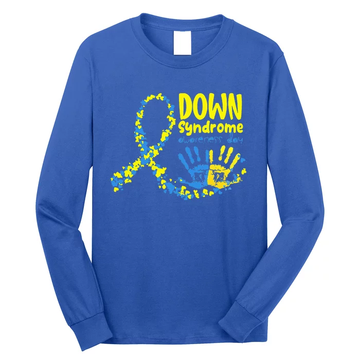 Down Syndrome Awareness Day Ribbon Long Sleeve Shirt