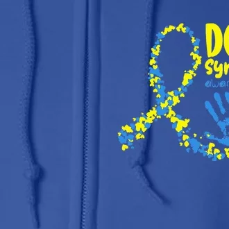 Down Syndrome Awareness Day Ribbon Full Zip Hoodie