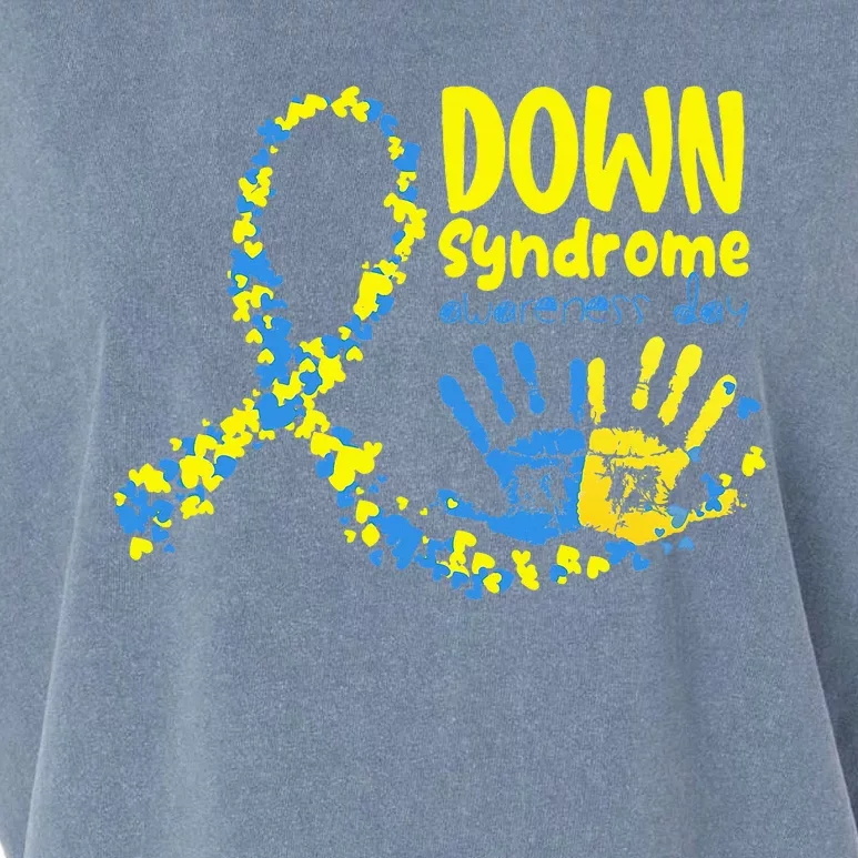 Down Syndrome Awareness Day Ribbon Garment-Dyed Women's Muscle Tee