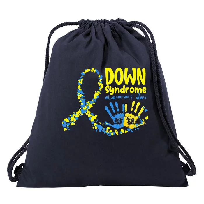 Down Syndrome Awareness Day Ribbon Drawstring Bag